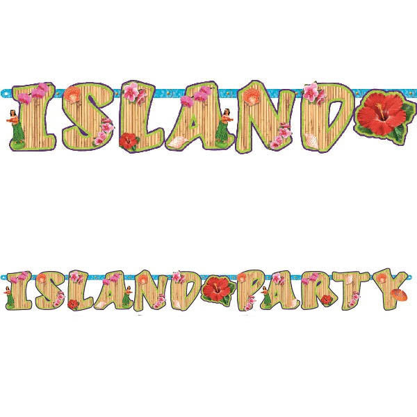 Club Luau Illustrated Letter Banner