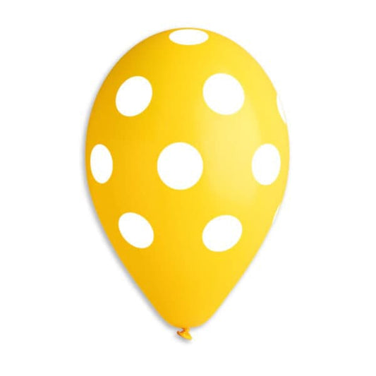 12" Latex Balloons Polka Dot Yellow 50ct