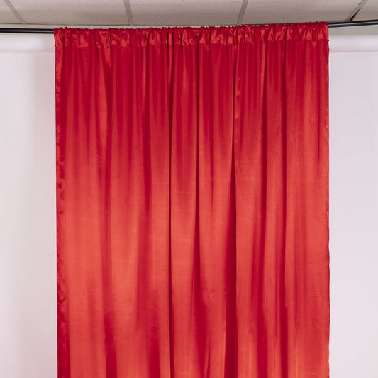 Satin Backdrop Curtain Red 10ft x 10ft