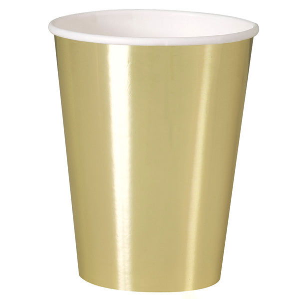 Shiny Gold Foil 14.5oz Paper Cups  8ct - Foil Board
