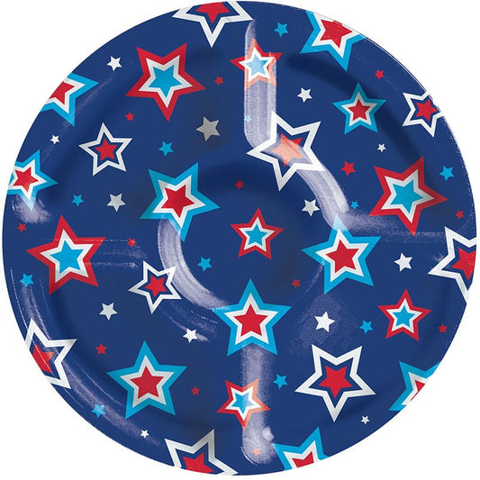 Patriotic Plastic Compartment Tray