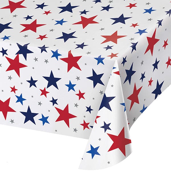 Patriotic Stars 54 x 96in Paper Table Cover