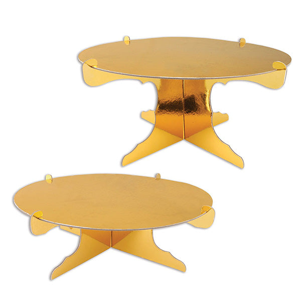 Metallic Cake Stands Gold 2ct