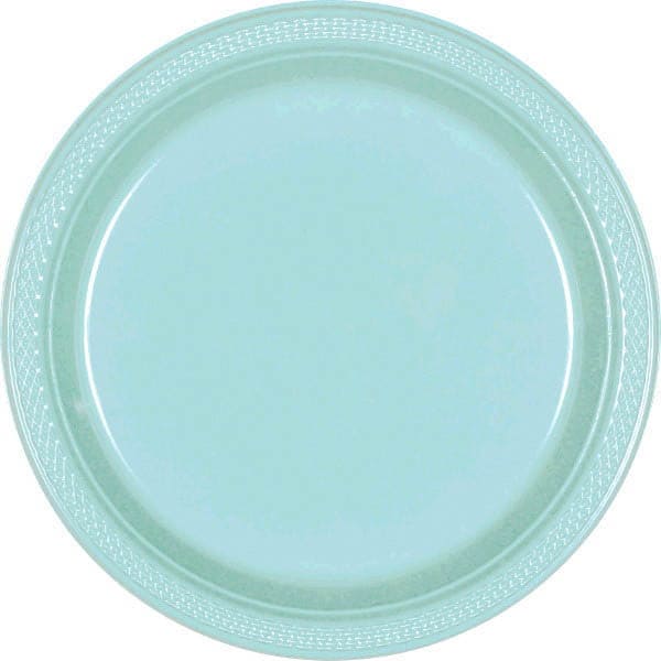 Robin's Egg Blue 10.25in Round Banquet Plastic Plates