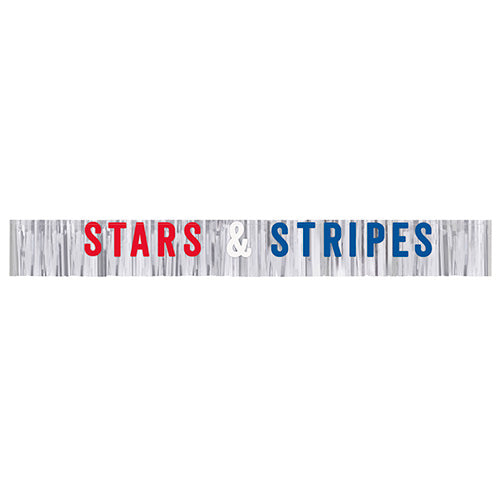 Silver Foil Fringe "Stars & Stripes" Letter Garland  6ft
