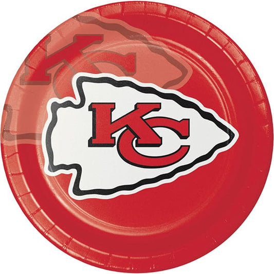 Kansas City Chiefs 9in Round Dinner Paper Plates 8ct