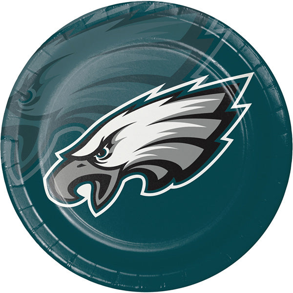 Philadelphia Eagles 9in Round Dinner Paper Plates 8ct