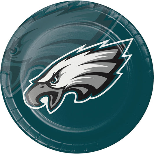 Philadelphia Eagles 9in Round Dinner Paper Plates 8ct