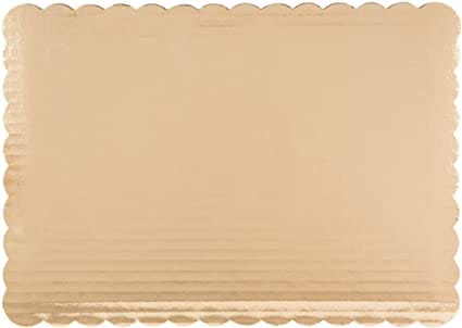 Corrugated Gold Scalloped Cake Board 25in x 18in