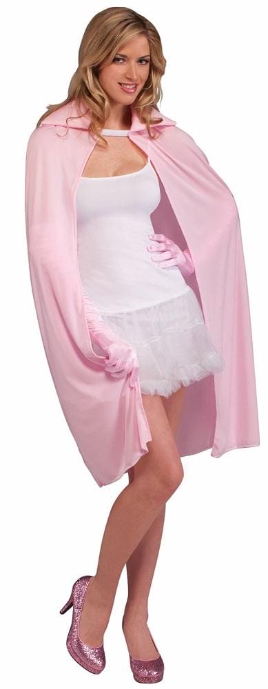 Short Pink Cape Costume Unisex Magician Phantom Collar Super Hero Adult 45in