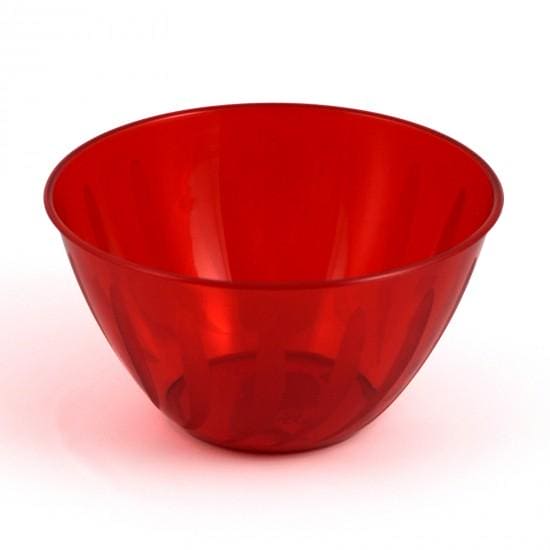 Small Red Plastic Swirl Bowl 24oz