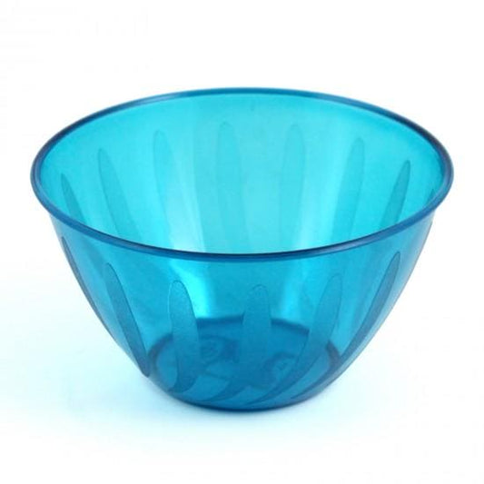 Small Caribbean Blue Plastic Swirl Bowl 24oz