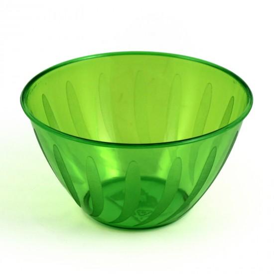 Small Kiwi Green Plastic Swirl Bowl 24oz