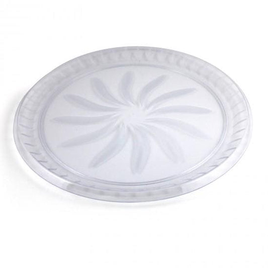 Clear Round Swirl Plastic Tray 16in