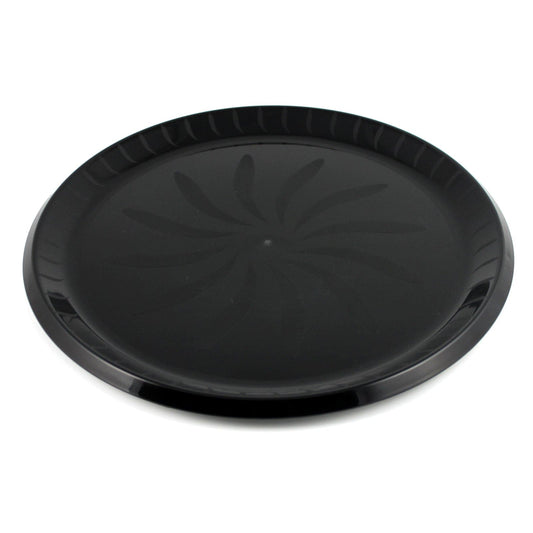 Black Round 16in Plastic Swirl Tray