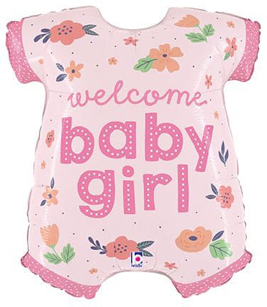 Baby Girl Onesie 31in Metallic Balloon