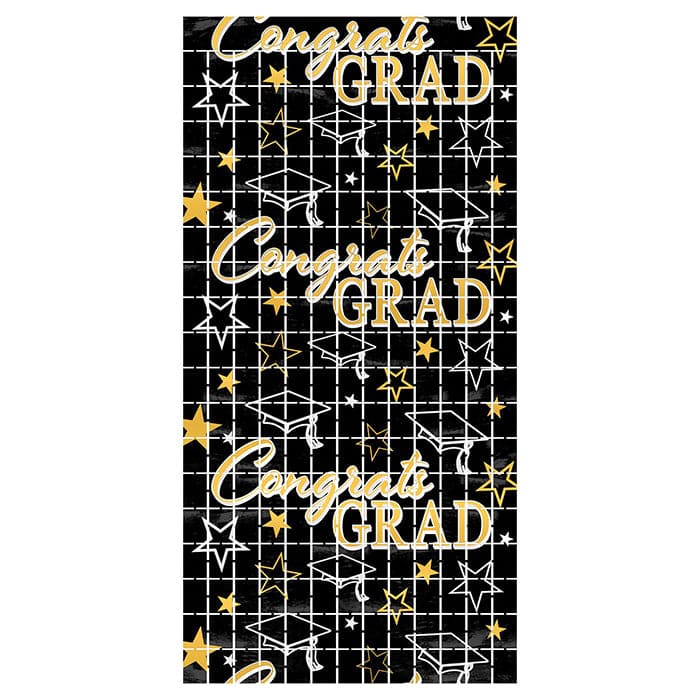 Congrats Grad Metallic Curtain