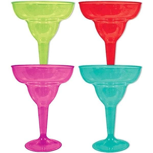 Fiesta Colored Margarita Glasses 20 Ct
