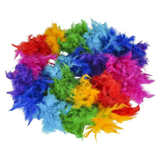 Bright Rainbow Feathery Boa 6 Ft.