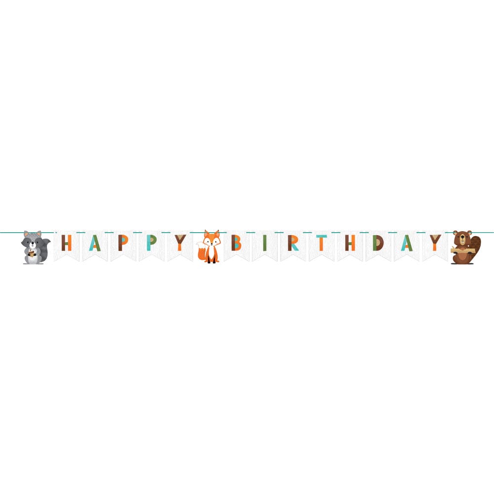 Wild One Woodland Friends Banner with Ribbon