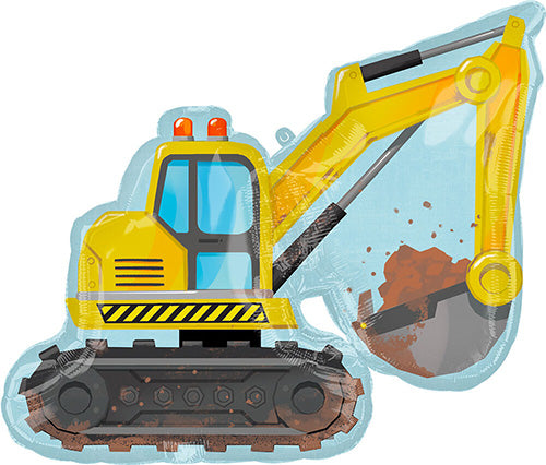 Construction Excavator 28in Metallic Balloon