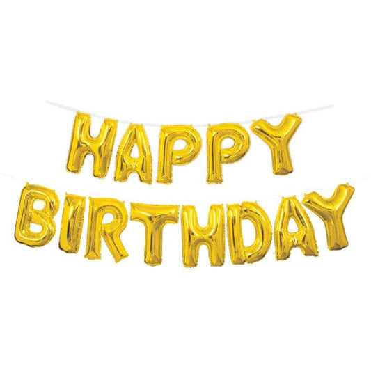 Birthday Balloon Banner Kit - Gold