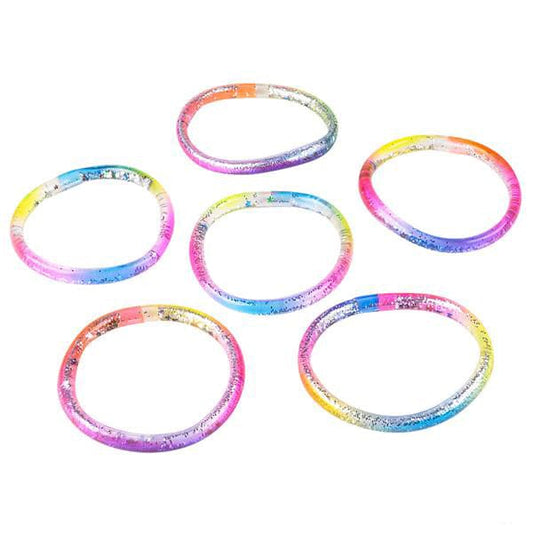Rainbow Glitter Bracelet 8.5in