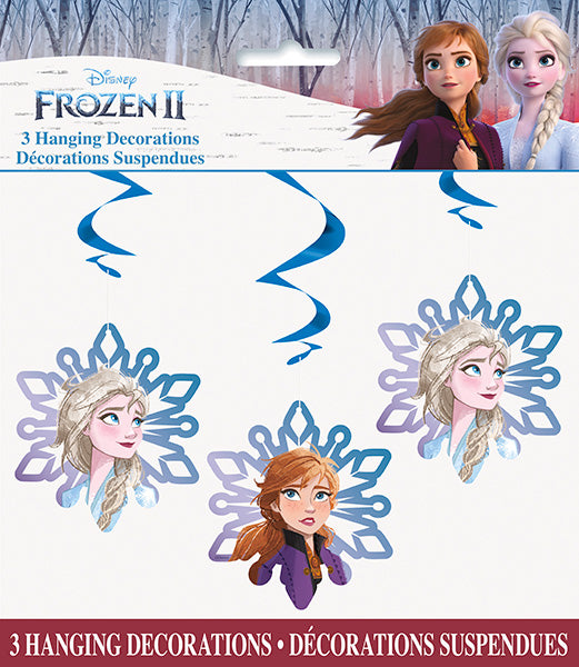 Frozen Hanging Swirl Decorations 3ct
