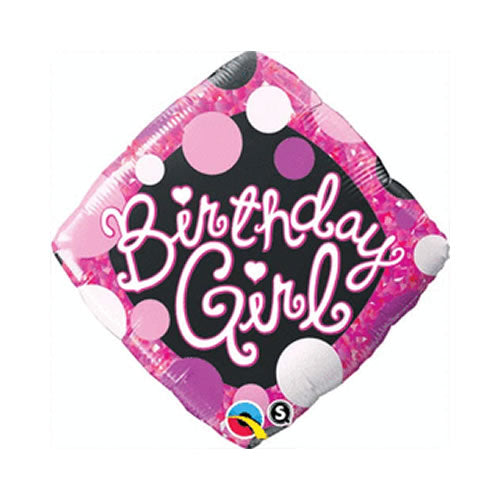 Birthday Girl Diamond Shape 18in Mylar  Balloon