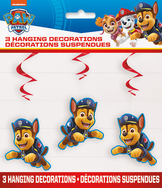 Paw Patrol Hanging Swirl Decorations 3ct