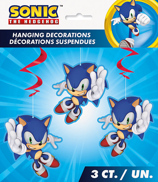 Sonic the Hedgehog Hanging Swirl Decoration 3ct