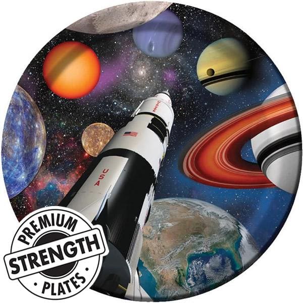 Space Blast 8.75in Round Dinner Paper Plates