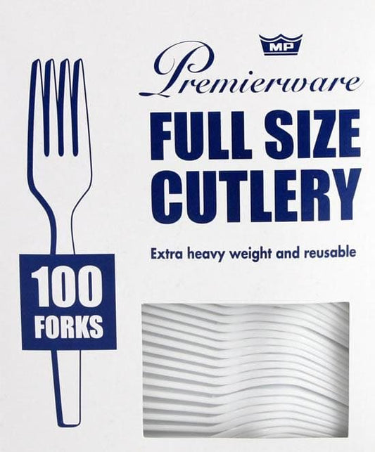 Extra Heavyweight White Plastic Forks 100ct