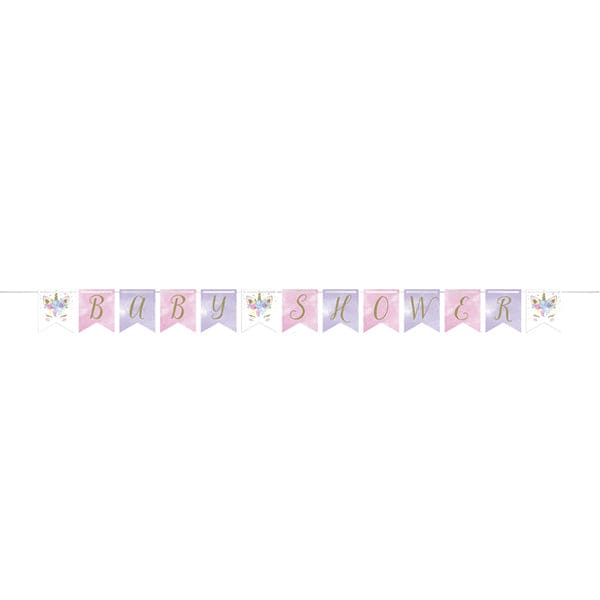 Unicorn Baby Banner with Ribbon