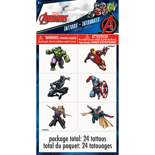 Avengers Tattoo Sheets (24 Tattoos)