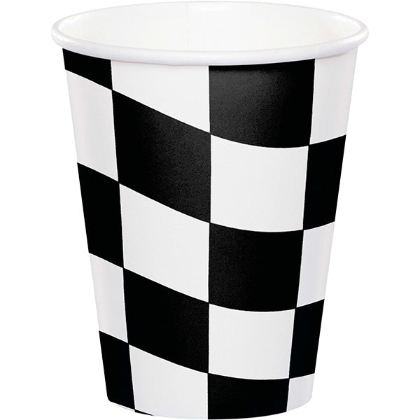 Black & White Check 9 oz Paper Cups 8ct