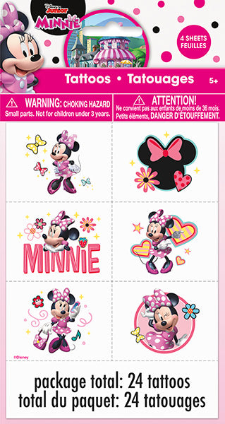 Disney Minnie Temporary Tattoo Favors (24 Tattoos)