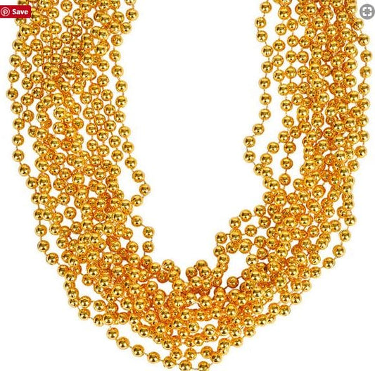 33" 7mm Gold Bead Necklaces