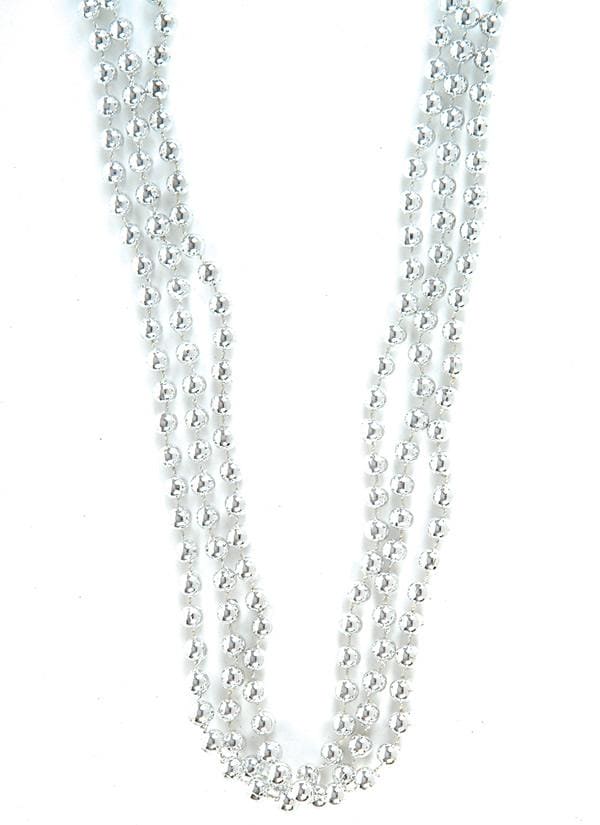 33" 7mm Silver Bead Necklaces