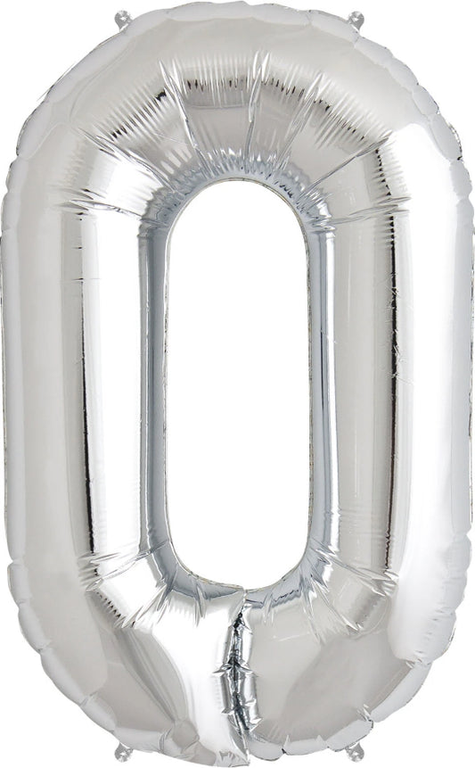 Letter O Silver 33in Metallic Balloon