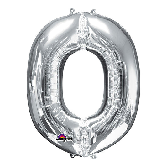 Letter O Silver 33in Metallic Balloon