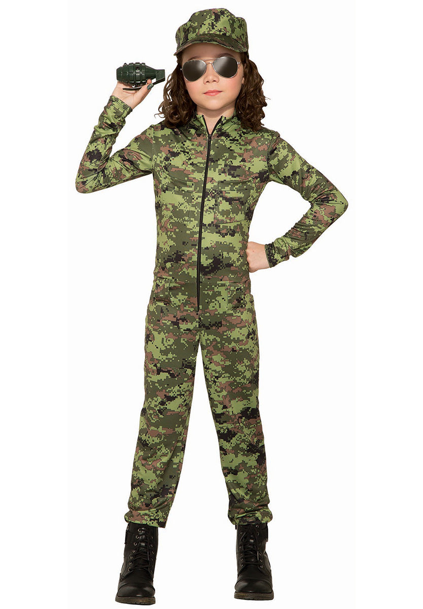 Army Camoflauge Girl Kid Costume