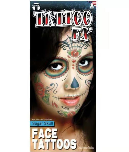 Sugar Skull Face Temporary Tattoo FX