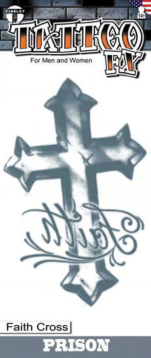 Prison – Faith Cross – Temporary Tattoo FX