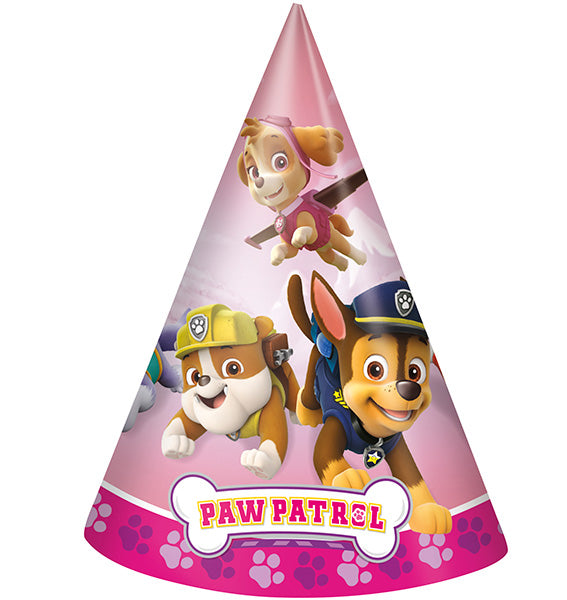 Paw Patrol Girl Paper Cone Hats  8ct