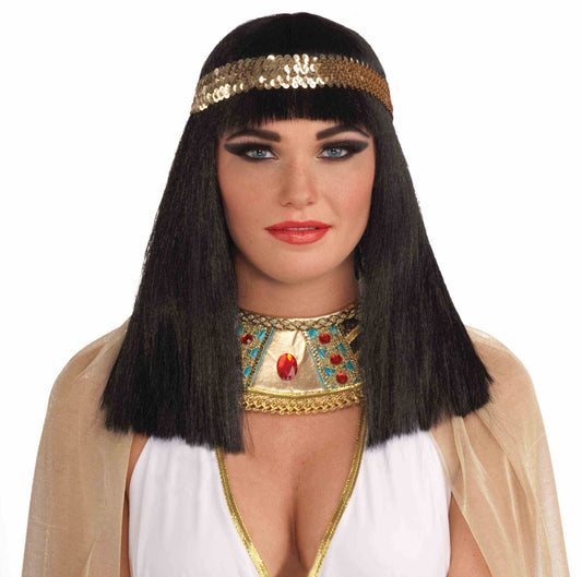 Cleopatra Adult Wig with Gold Headband