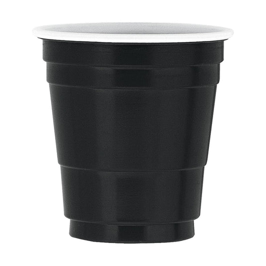 Premier Stylz Brand Black Plastic Shot Glass  20ct