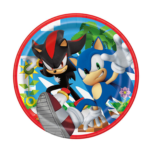 Sonic Hedgehog 7in  Round Luncheon Paper Plates 8ct
