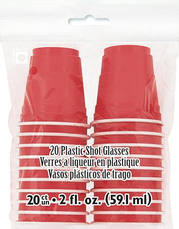 Red Plastic Shot Glasses