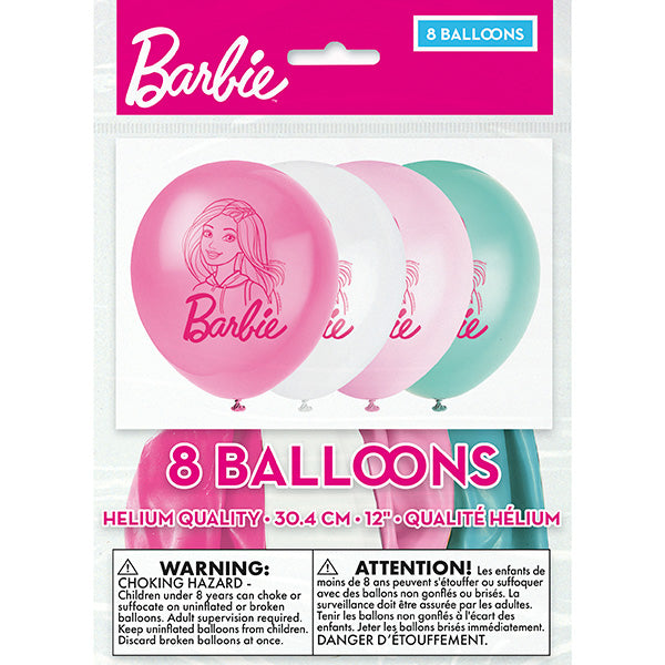 Barbie 12" Latex Balloon 8ct